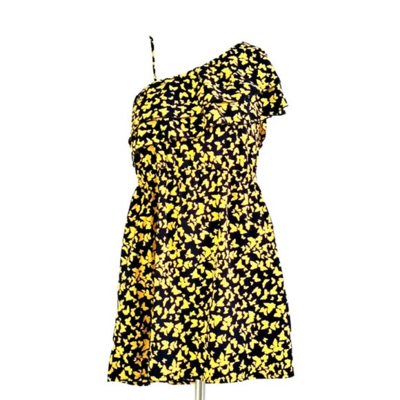 Indulge Butterfly Silky Flutter One Shoulder Dress - Picture 1 of 7